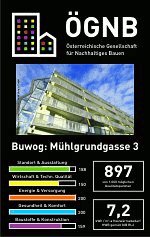 Passivwohnhaus Mühlgrundgasse 3, BUWOG Bauen und Wohnen GMBH, 897 Punkte ÖGNB